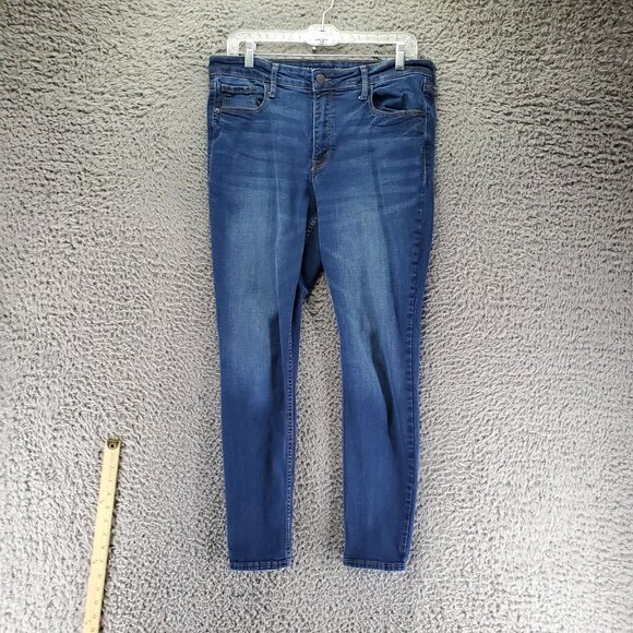 Old Navy Jeans Womens 14 Blue Rockstar Super Skinny Mid-Rise Stretch Denim - Picture 1 of 10